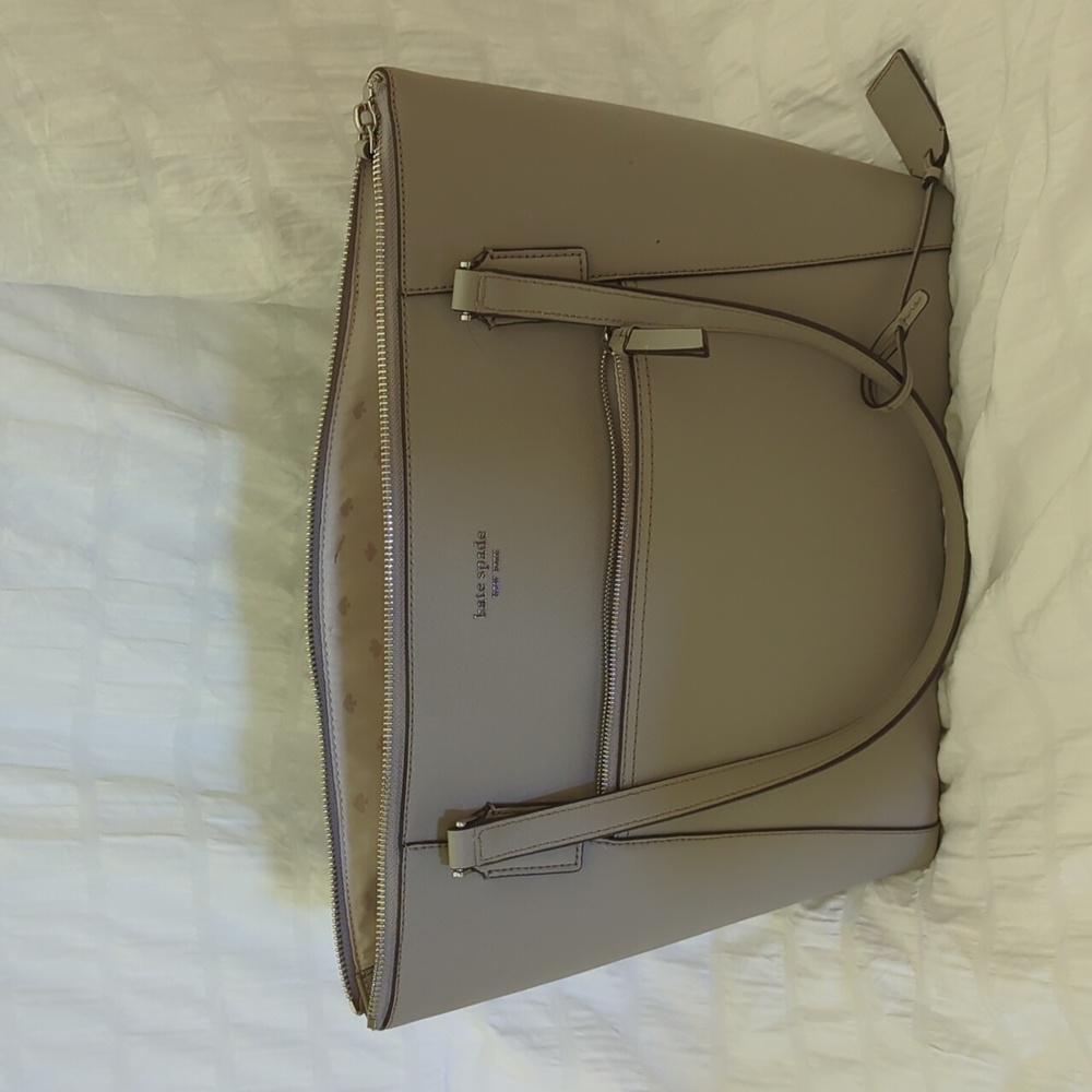 Kate Spade grey shoulder zipper tote